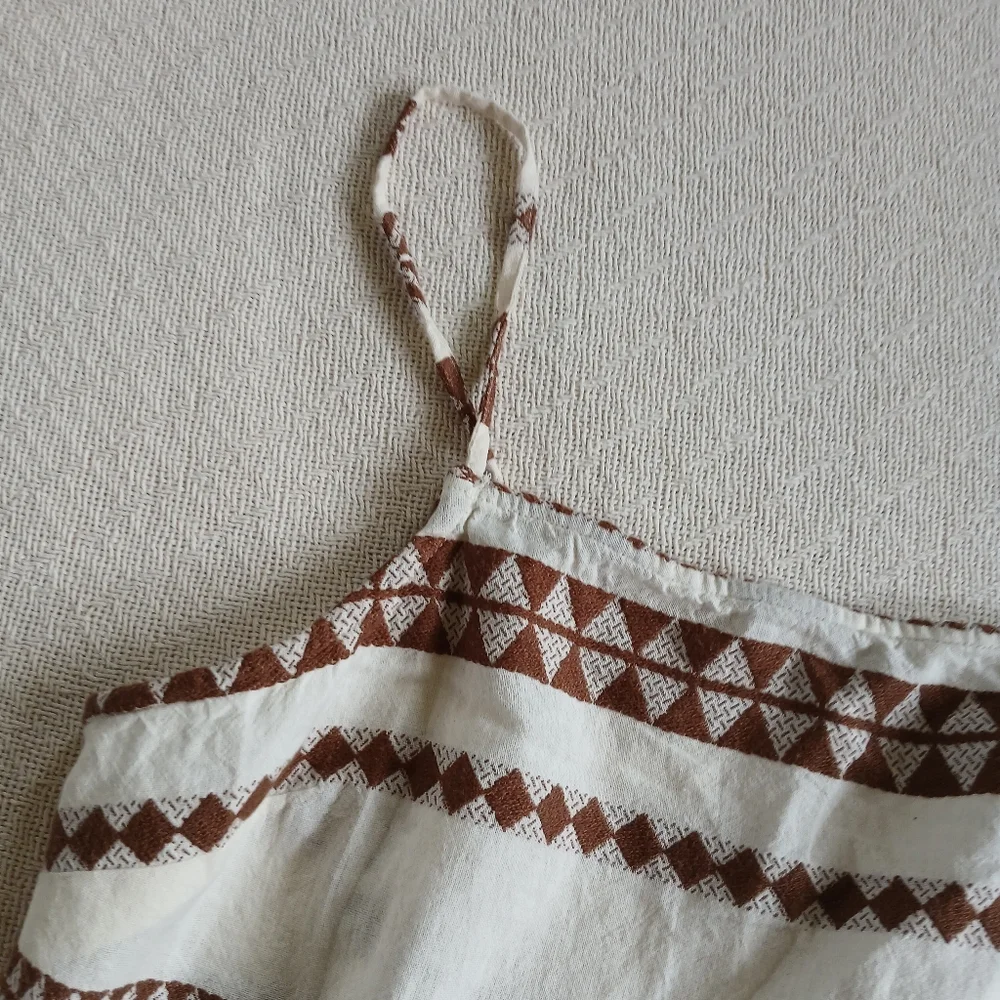 aerie ♡ open back jacquard boho dress western tribal fedtival geo south. medium